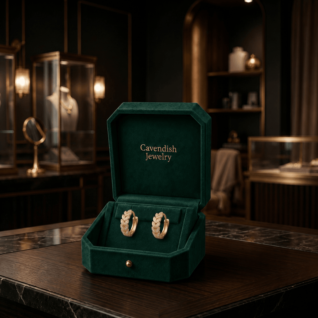 Emerald Leaf Earrings - Cavendish Jewelry